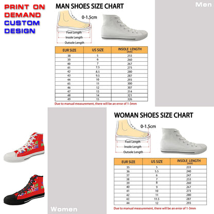 Custom Sneakers Canvas Flat Leather Boots Running Shoes Woman Man Print On Demand Image Design Holiday Matching DIY Dropshipping