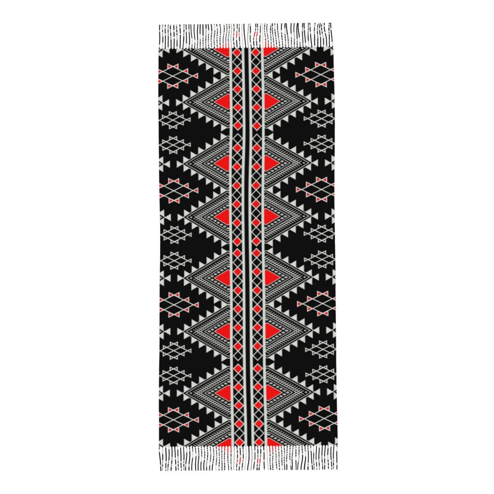 Amazigh Foutha Kabyle Scarf Wrap Women Long Winter Warm Tassel Shawl Unisex Mediterranean Geometric Scarves