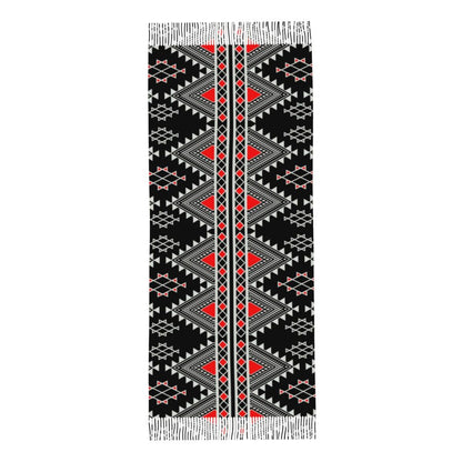 Amazigh Foutha Kabyle Scarf Wrap Women Long Winter Warm Tassel Shawl Unisex Mediterranean Geometric Scarves