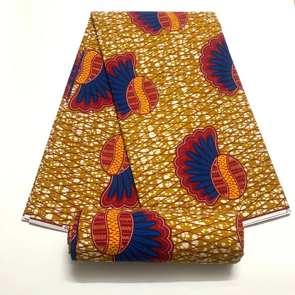 Guarunteed African Fabric Real Wax Print 100%Cotton 2025 Tissu Ghana Pagne Wax Africain Loincloth For Dress Ankara Fabric 6yards