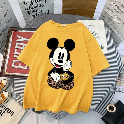 Kawaii Womens T-shirts Mickey Anime Blouses Y2k Clothing Graphic T Shirts Clothes Harajuku Oversized T Shirt Tops Harajuku