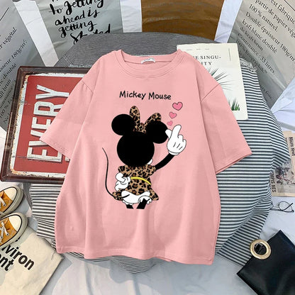 Kawaii Womens T-shirts Mickey Anime Blouses Y2k Clothing Graphic T Shirts Clothes Harajuku Oversized T Shirt Tops Harajuku