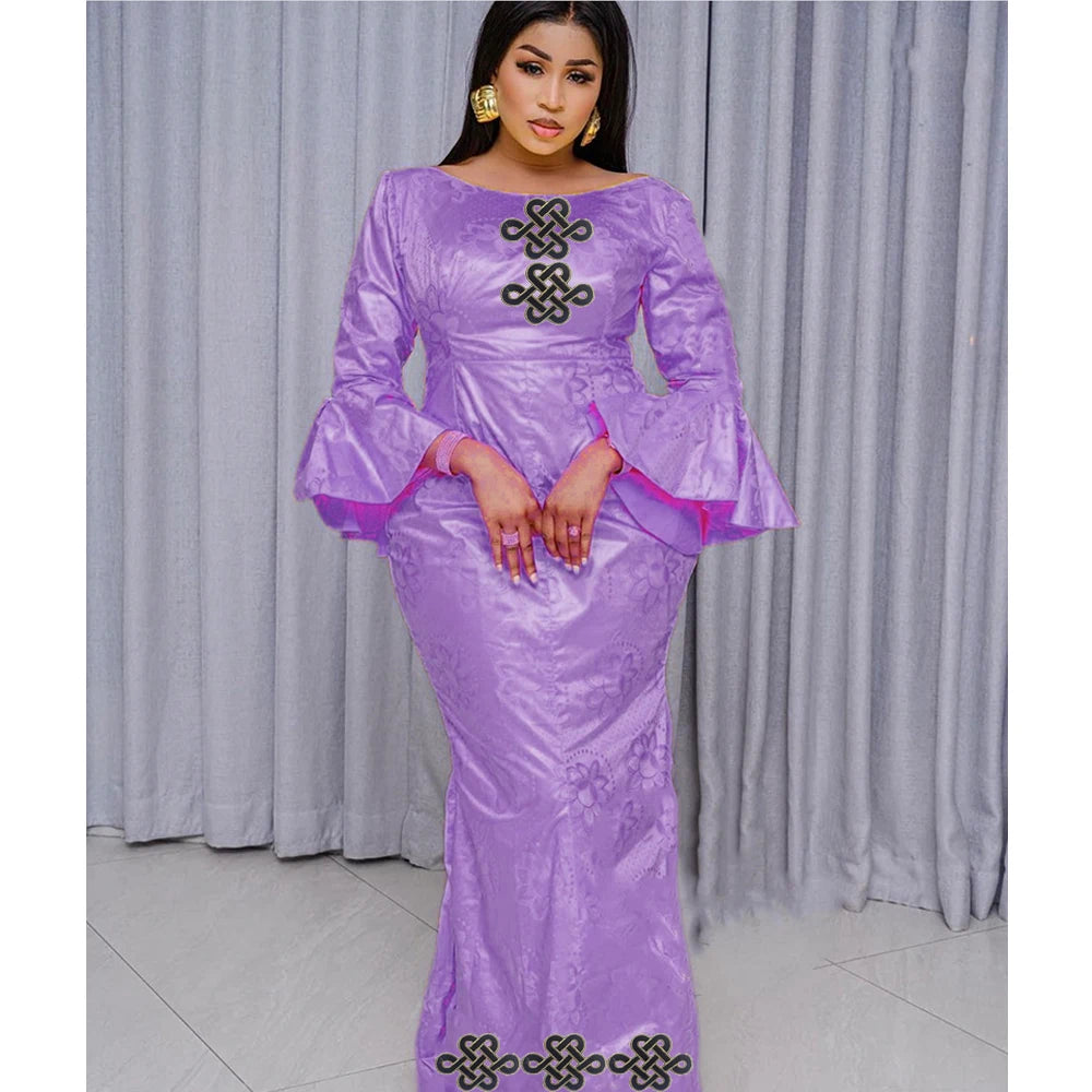 African Party Dresses African Fashion Designer Clothing Traditional Bride Robe For Nigeria Party Wedding Evening Bazin Rich