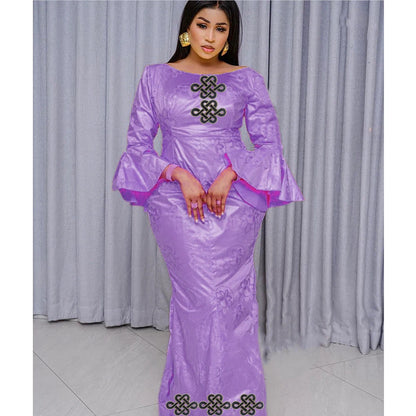 African Party Dresses African Fashion Designer Clothing Traditional Bride Robe For Nigeria Party Wedding Evening Bazin Rich