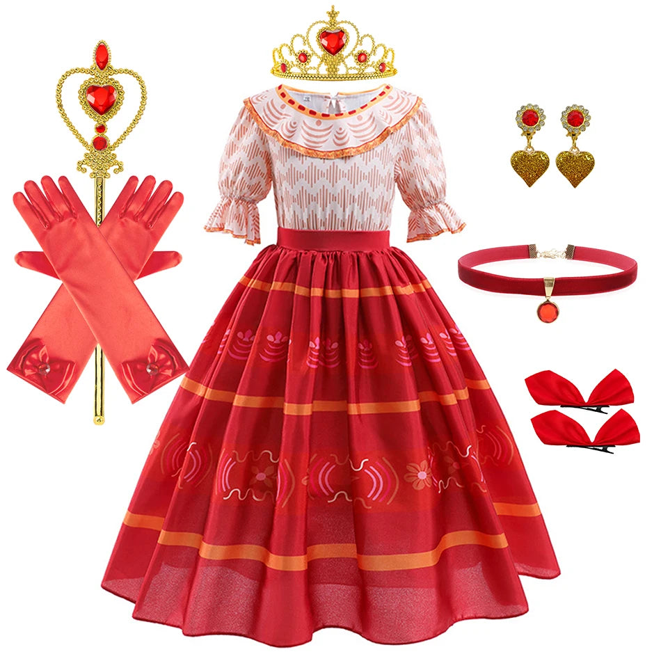 Girls Dolores Costume Kids Encanto Cosplay Princess Dress Children Birthday Carnival Party Vestido Madrigal Clothes Holiday Gift