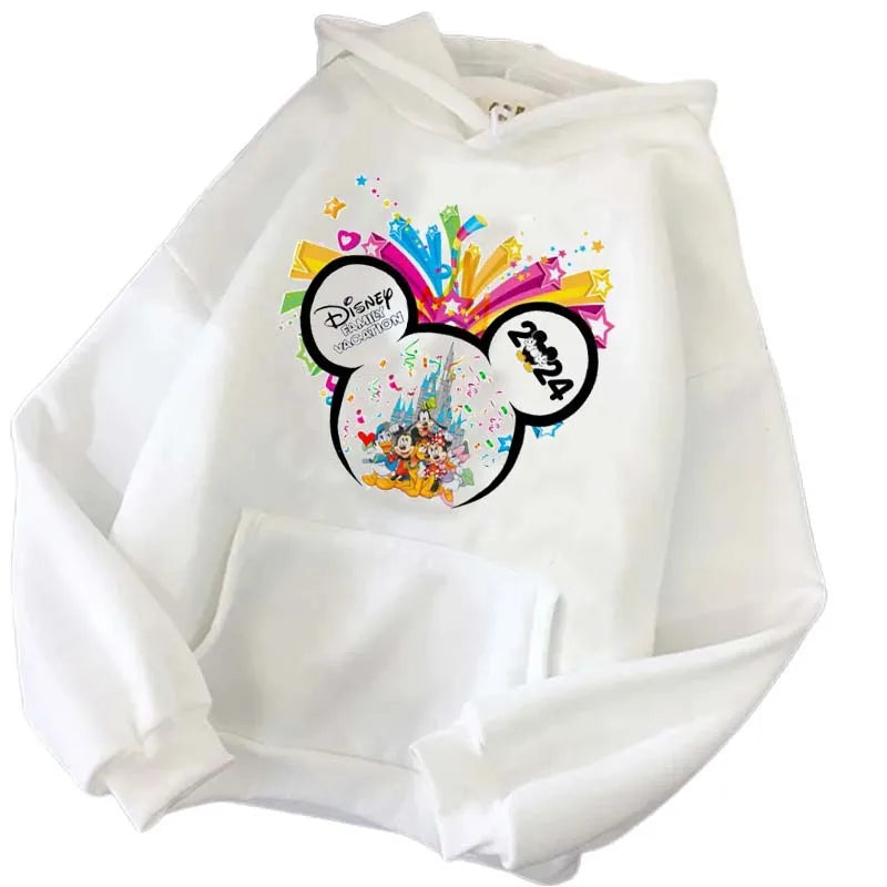 Disney 2024 Family Vacation Hoodies Fashion Disneyland Trip Women's Casual Pullover Autumn Harajuku Streetwear Sweatshirt Tops