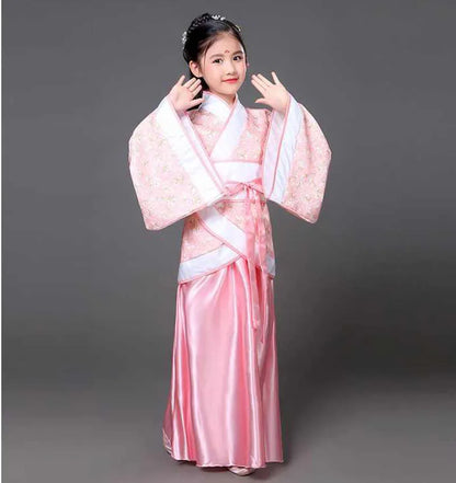 Hanfu Children 2023 Chinese Costume Kids Flower Girl Dresses Traditonal Stage Wear Women Dance Costume Adult Fairy Dress