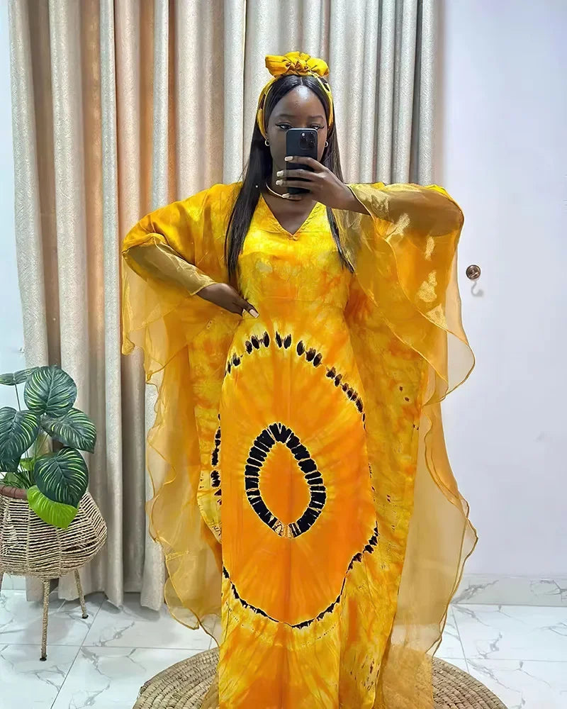 Outfits Dashiki African Dresses for Women Summer Kaftan African V-neck Polyester Plus Size Long Maxi Dress Gowns Ankara Dresses