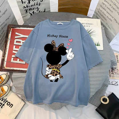 Kawaii Womens T-shirts Mickey Anime Blouses Y2k Clothing Graphic T Shirts Clothes Harajuku Oversized T Shirt Tops Harajuku