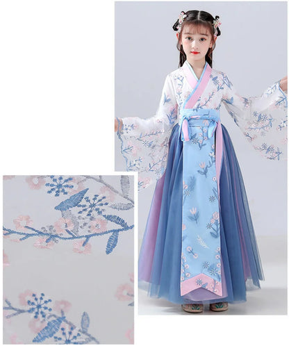 New Retro Girls' Chinese Hanfu Dress