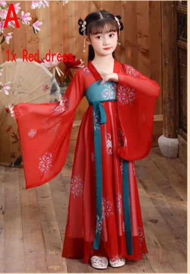 New Retro Chinese Hanfu Dress Imitation Chinese Tang Dynasty Girls Dress