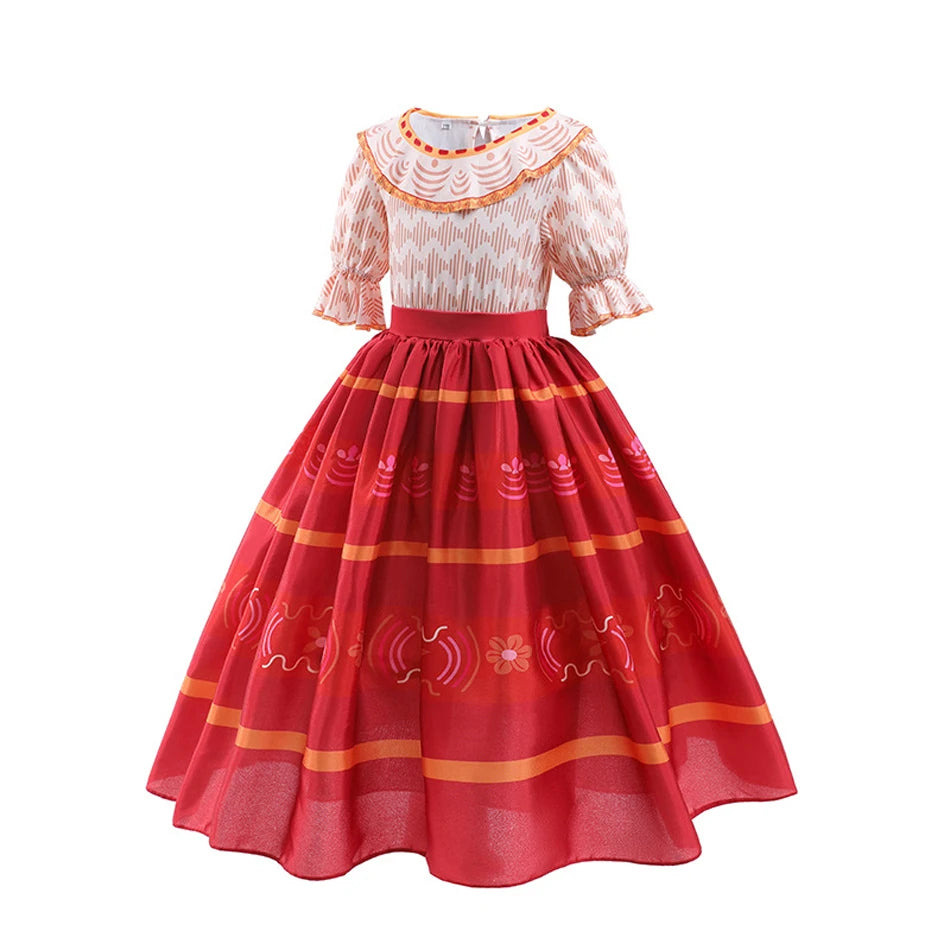 Girls Dolores Costume Kids Encanto Cosplay Princess Dress Children Birthday Carnival Party Vestido Madrigal Clothes Holiday Gift