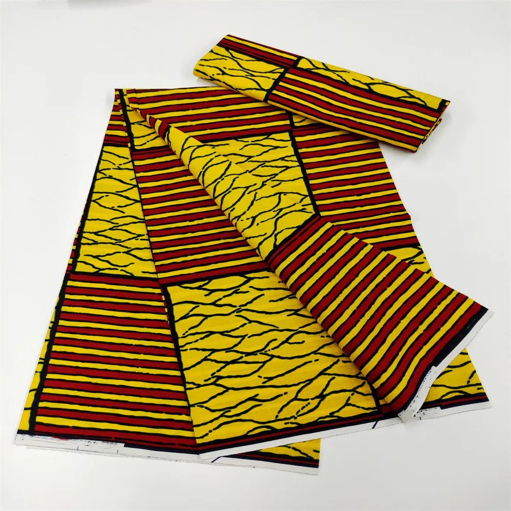 Latest High Quality 100% Cotton Fabric African Ankara Veritable Wax Clothes Ghana African Nigeria Wax 6 Yards For Wedding h32-16