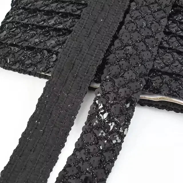 2/5/10M 15/20/35mm Sequin Ribbons Lace Trim for Sewing Wedding Party Laces Fabric Garment Decor Band DIY Supplies Accessories