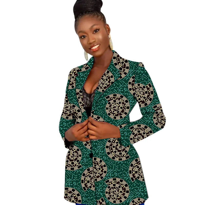 Original Design Women's Suit Jackets Colorful Print Female Ankara Blazers African Wedding Party Short Coat