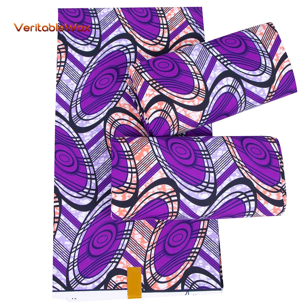 2024 Veritablewax African Dashiki Fabric Real Wax Patchwork Sewing Dress Craft Cloth Polyester High Quality Tissu N-33