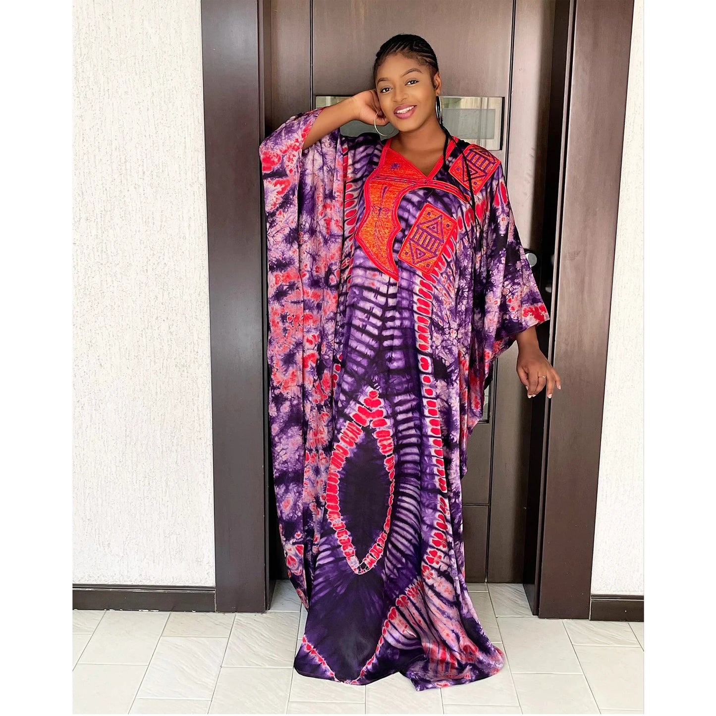 Customized African Dresses For Women Tie Dyed Dashiki Embroidery Design Couple Fashion Elegant Dress With Scarf