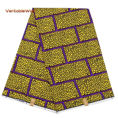 Africa Nigerian Prints Batik Fabric Real Wax Patchwork Sewing Dress Craft Cloth Polyester High Quality Ankara Tissu A-7