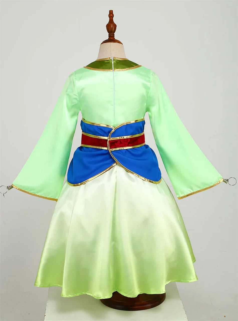 Kids Mulan Cosplay Princess Dress Girls Chinese Style Hanfu Traditional Costume Children Birthday Carnival Party Fairy Clothing