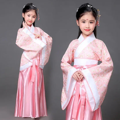 Ancient Costume Dance Girl Set Performance Show Child Clothing Cosplay Princess Chinese Traditional Dress for Girls Hanfu Dress