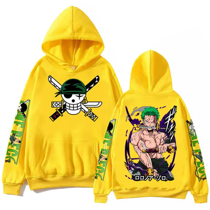 Anime One-Piece Zoro Hoodie Harajuku Hip Hop Pullover Tops Fans Gift