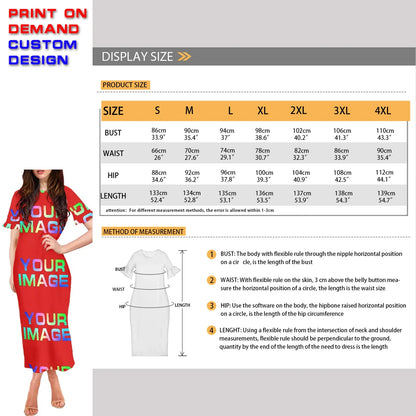 Custom Dress Print On Demand Party Sexy Girls Cartoon Image Design Women Uniforms Matching Clothes Customized DIY Dropshipping