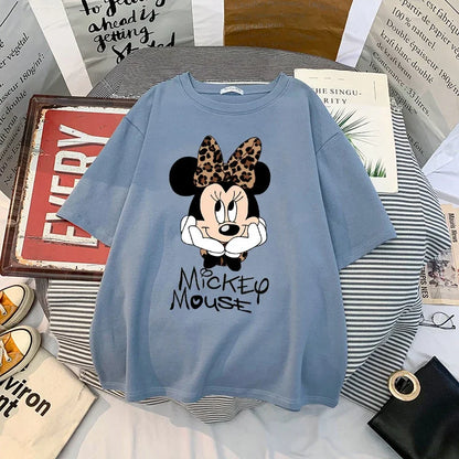 Kawaii Womens T-shirts Mickey Anime Blouses Y2k Clothing Graphic T Shirts Clothes Harajuku Oversized T Shirt Tops Harajuku