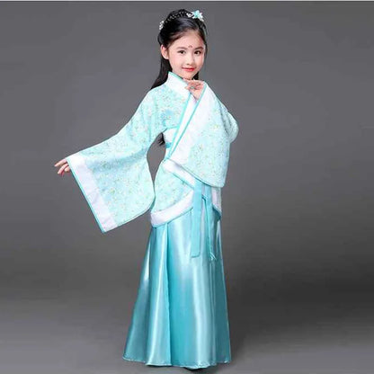 Hanfu Children 2023 Chinese Costume Kids Flower Girl Dresses Traditonal Stage Wear Women Dance Costume Adult Fairy Dress