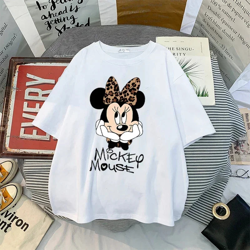 Kawaii Womens T-shirts Mickey Anime Blouses Y2k Clothing Graphic T Shirts Clothes Harajuku Oversized T Shirt Tops Harajuku