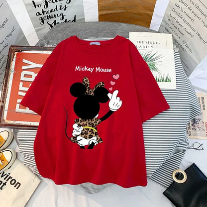 Kawaii Womens T-shirts Mickey Anime Blouses Y2k Clothing Graphic T Shirts Clothes Harajuku Oversized T Shirt Tops Harajuku