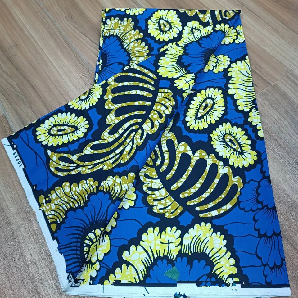 Ho.llllllan.dais real fabric African wax high quality 100%cotton Ankara wax fabric for making dresses African style 6 yards