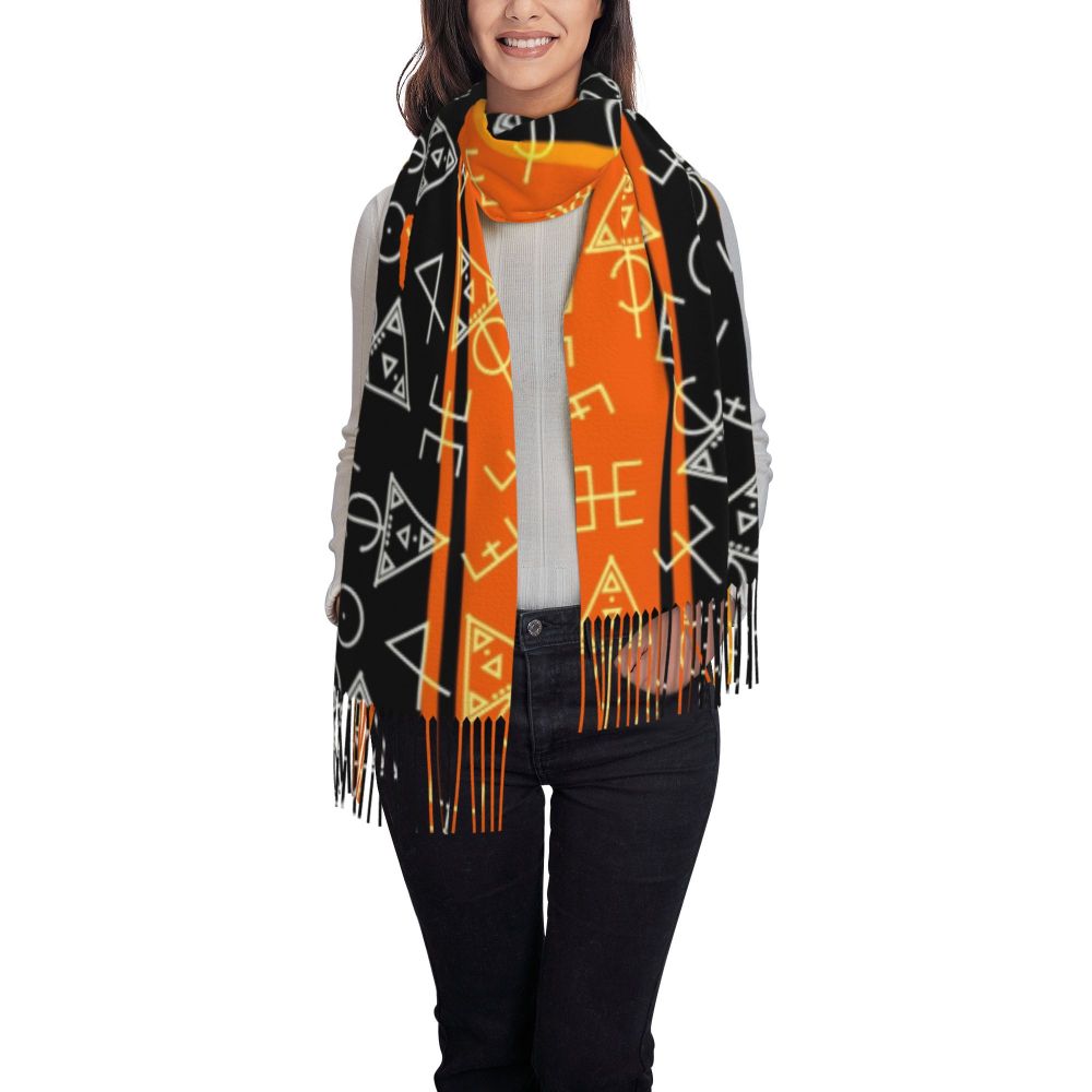 Amazigh Foutha Kabyle Scarf Wrap Women Long Winter Warm Tassel Shawl Unisex Mediterranean Geometric Scarves