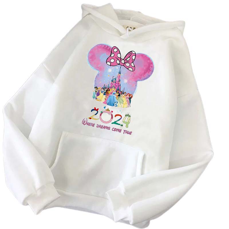 Disney 2024 Family Vacation Hoodies Fashion Disneyland Trip Women's Casual Pullover Autumn Harajuku Streetwear Sweatshirt Tops