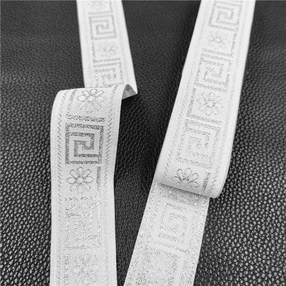 7 Meters 3.3cm Flowers Pattern Embroidered Jacquard Ribbons Woven Lace Trim For Garment Bag Curtain Sewing African Lace Fabric