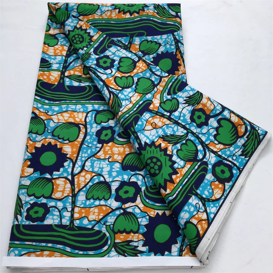 African Nigeria Wax Fabric High Quality Ankara Wax Fabric Polyester Pagne Print For Women DIY Cloth Dresses Sewing Materials