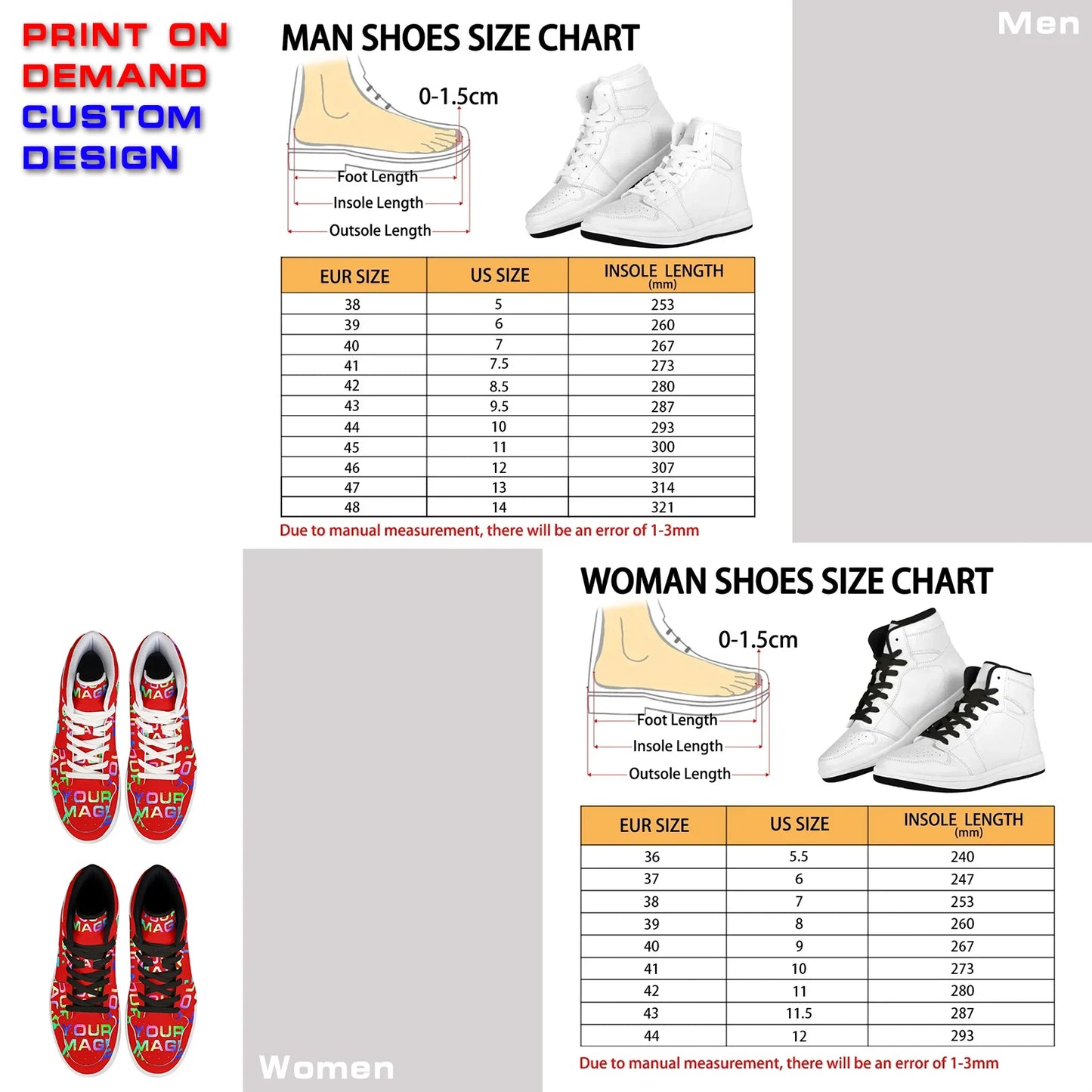 Custom Sneakers Canvas Flat Leather Boots Running Shoes Woman Man Print On Demand Image Design Holiday Matching DIY Dropshipping