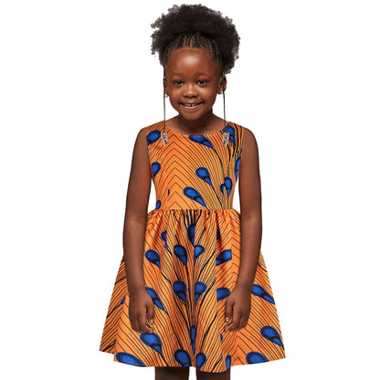 Baby Girls African Dress Toddler Kids Dashiki Traditional Style Print Short Sleeve Casual Dress Ankara Princess Dresses Vestidos