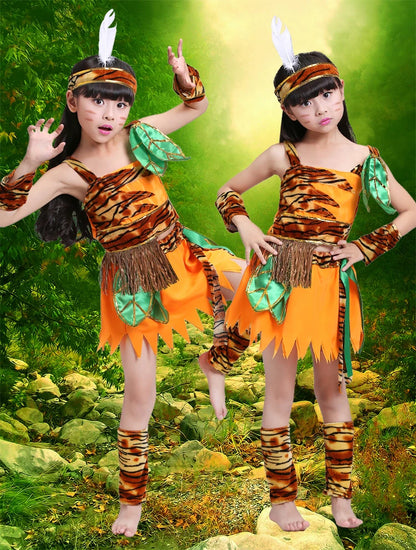 June 1st International Children's Day Wild Man Performance Costume Dance Costume Primitive Indian Hunter Performance Costume