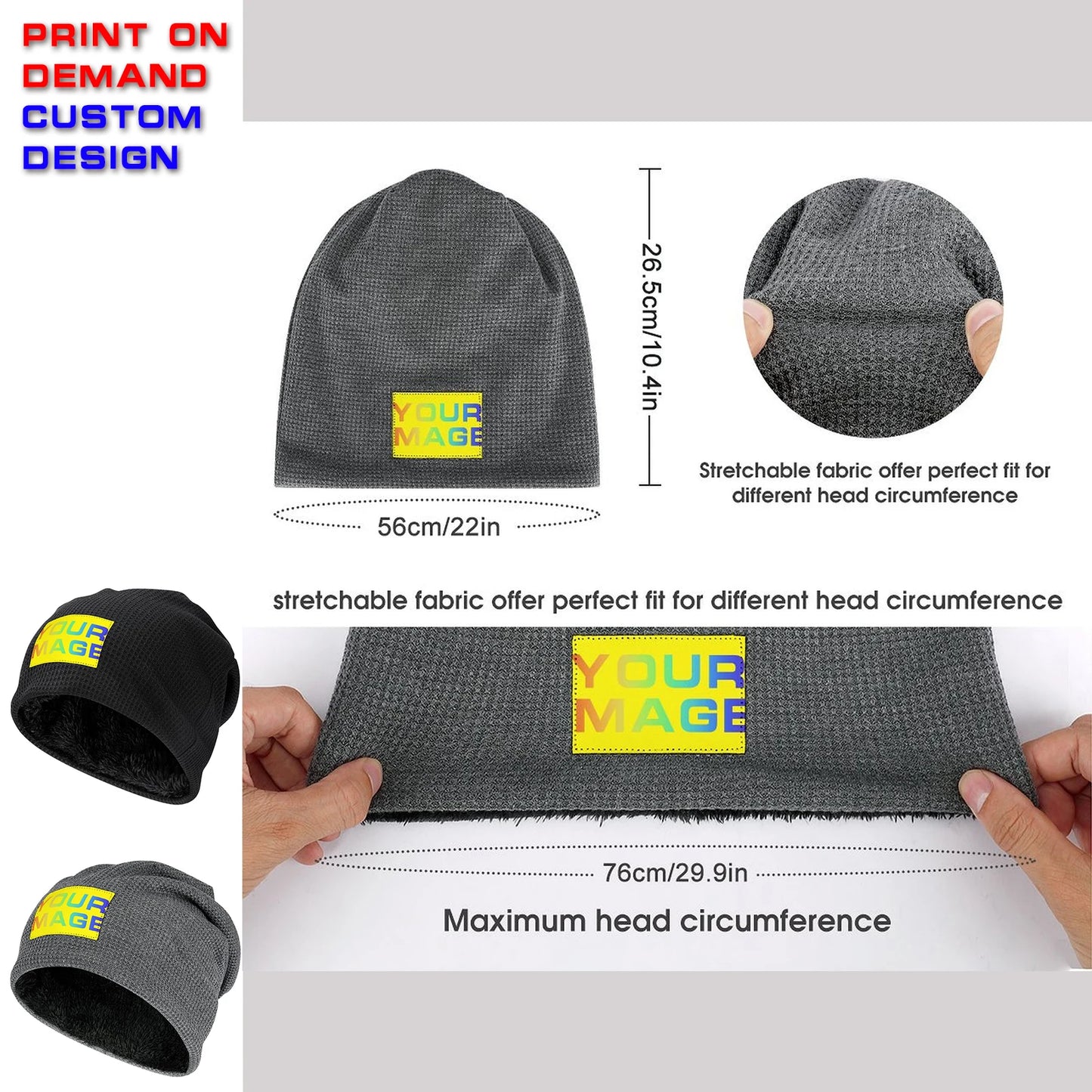 Custom Print On Demand Party Accessories Hats Scarves Men's Women's Cartoon Image Design Customized DIY Dropshipping