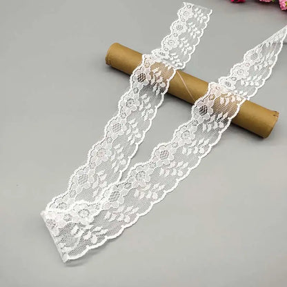 Wholesale 10 Yards White Lace Ribbon Lace Trim Fabric DIY Embroidered Lace trimmings for Sewing Accessories African Fringe Lace