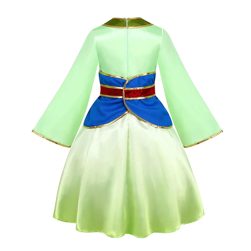 Kids Mulan Cosplay Princess Dress Girls Chinese Style Hanfu Traditional Costume Children Birthday Carnival Party Fairy Clothing