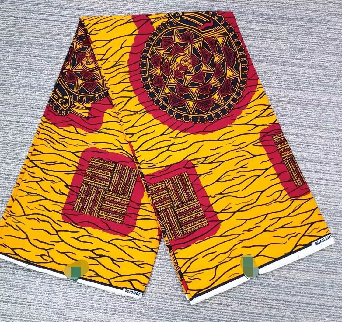 2023 new fashion 100% cotton veritable gold print african real wax fabric ankara wax ghana nigeria style pagne sewing material