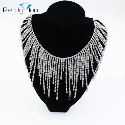 Luxury Diamond Tassel Chain Decoration – 1/5 Yard Rhinestone Trim for Skirts, Coats, Bags, Dresses & DIY Sewing Accessories (Model ML117)