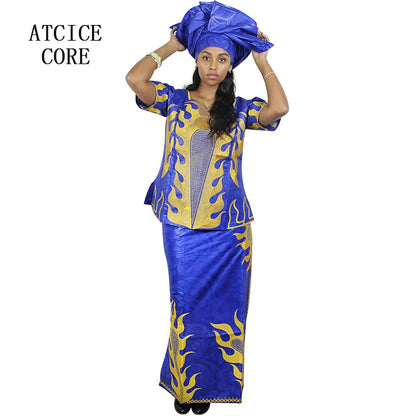 African Dresses For Women Dashiki  Dresses Bazin Riche Traditional African Clothing Long Sleeve For Ladies