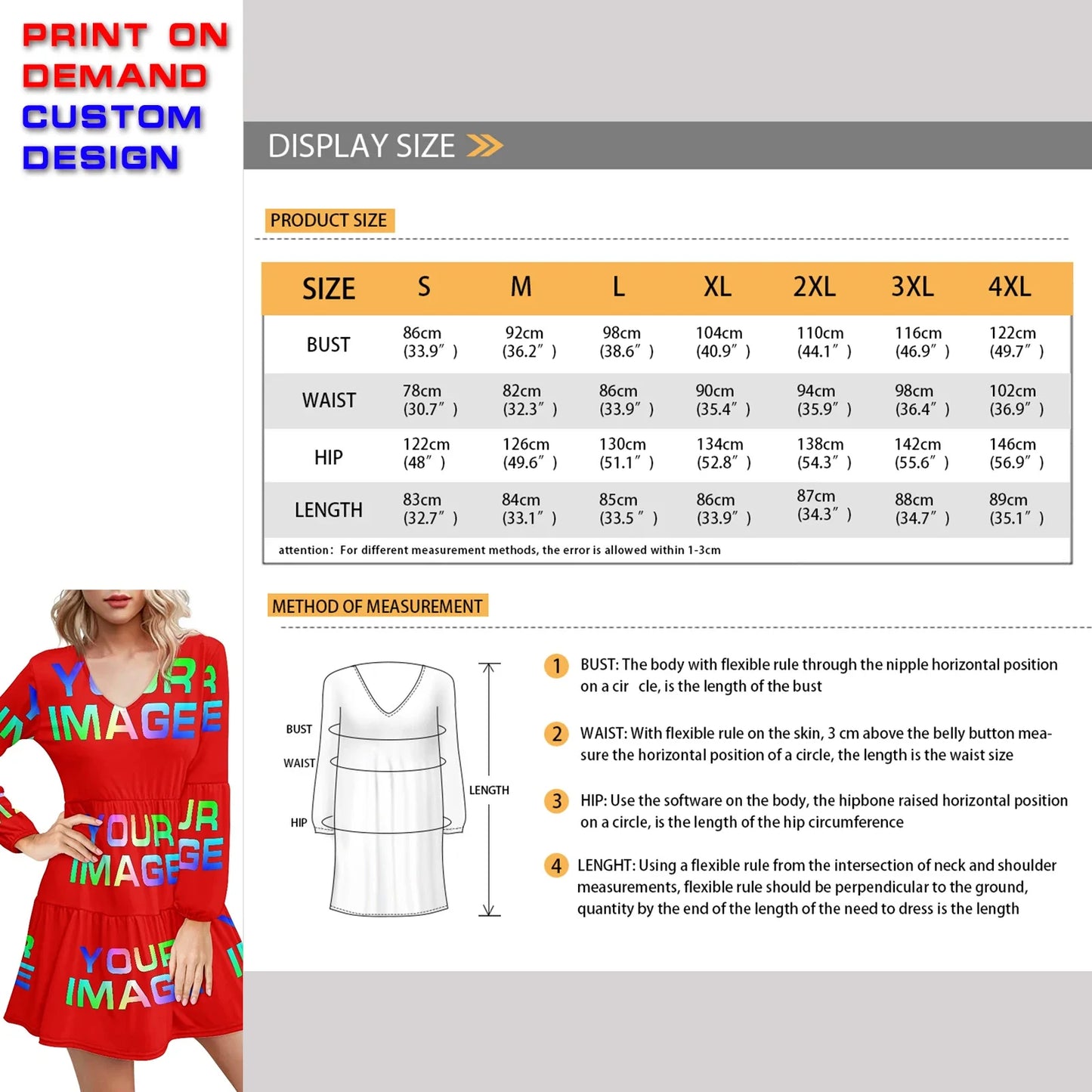 Custom Dress Print On Demand Party Sexy Girls Cartoon Image Design Women Uniforms Matching Clothes Customized DIY Dropshipping