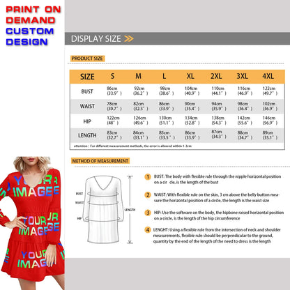 Custom Dress Print On Demand Party Sexy Girls Cartoon Image Design Women Uniforms Matching Clothes Customized DIY Dropshipping