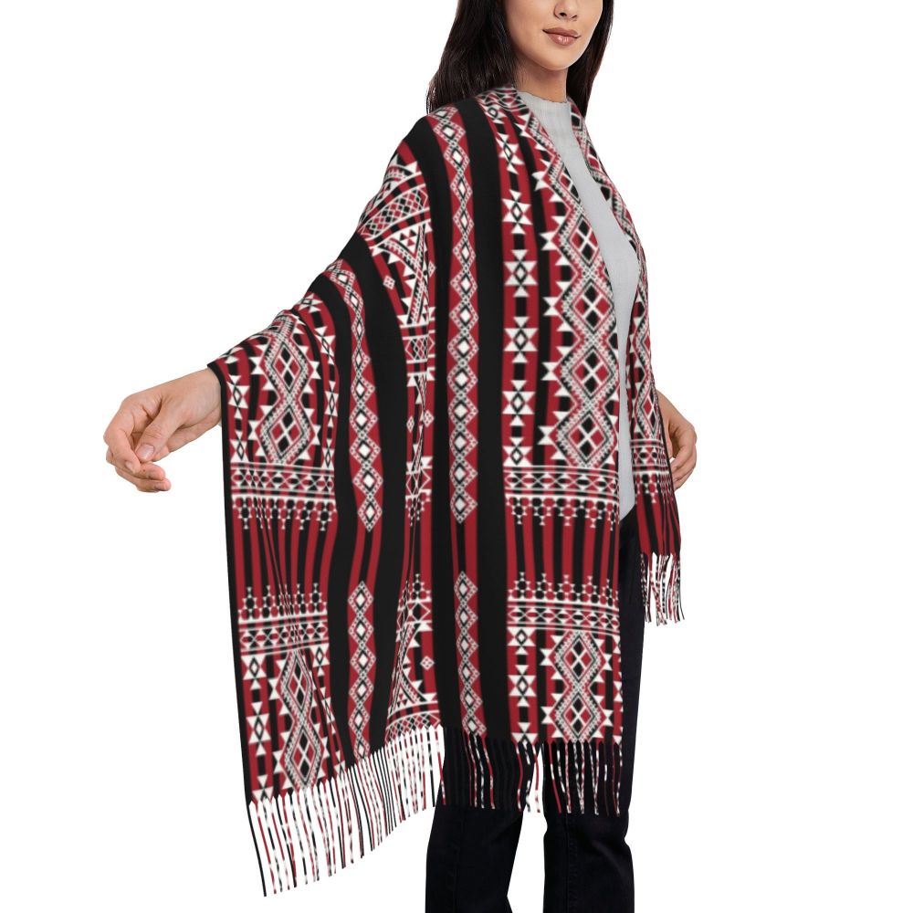 Print Amazigh Pride Tifinagh Patriotic Kabyle Scarf Men Women Winter Warm Scarves Traditional Geometric Amazigh Shawl Wrap