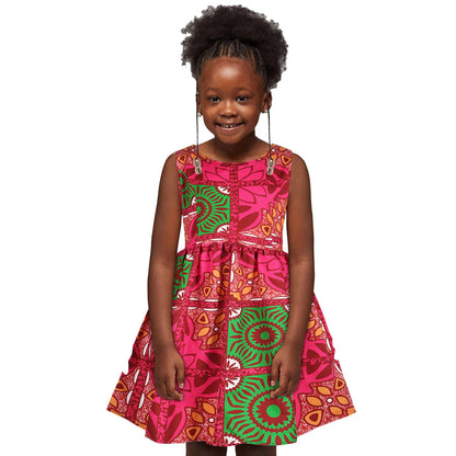 Baby Girls African Dress Toddler Kids Dashiki Traditional Style Print Short Sleeve Casual Dress Ankara Princess Dresses Vestidos