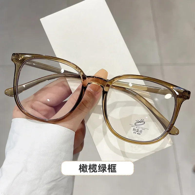 New Retro Ultra-light Glasses Anti-blue Light Flat Glasses Female Fashion Exquisite Casual Transparent Frame Flat Light Glasses