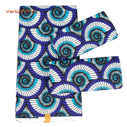 2024 Veritablewax African Dashiki Fabric Real Wax Patchwork Sewing Dress Craft Cloth Polyester High Quality Tissu N-33